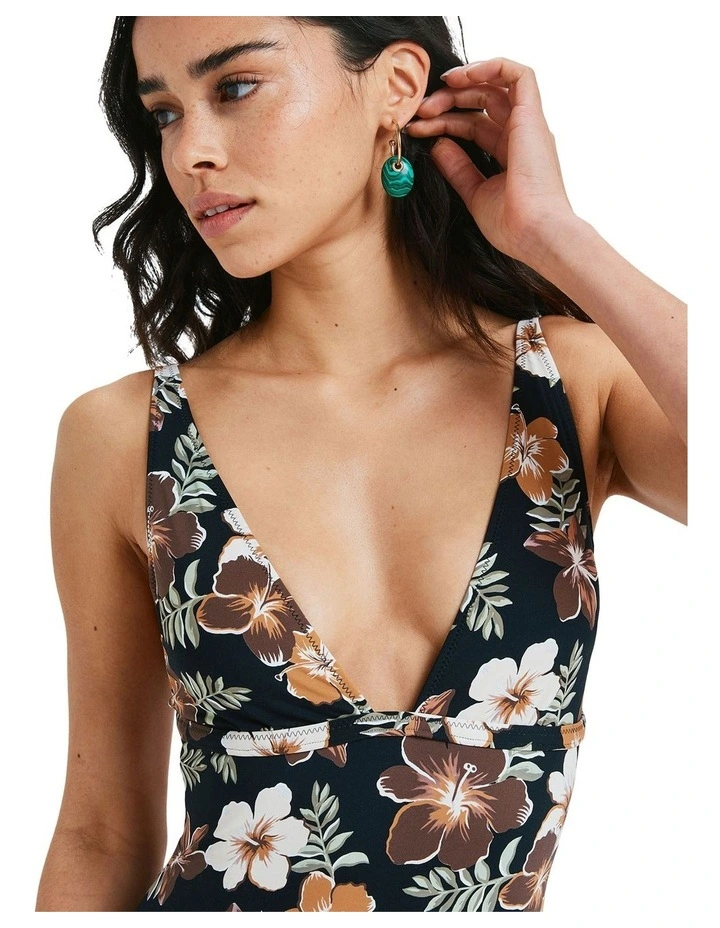Nostalgic Feels One Piece Swimsuit in Almond Tropical image 4