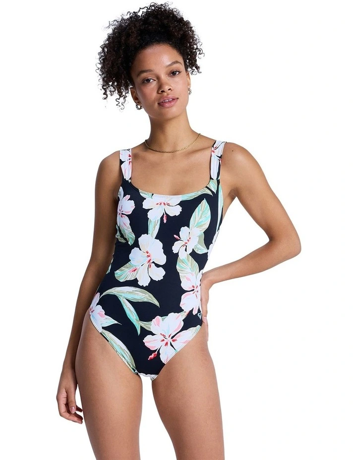 Printed Essentials One Piece Swimsuit in Black image 1