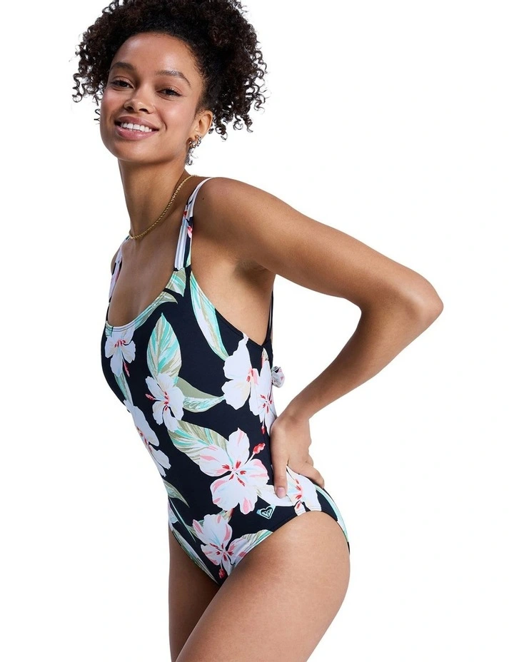 Printed Essentials One Piece Swimsuit in Black image 3