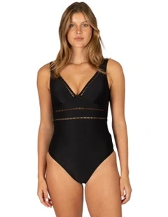 Rococco Longline One piece Swimsuit in Black