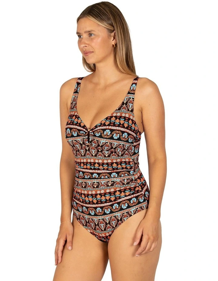 Morocco D/E Ring Front One Piece in Black image 3