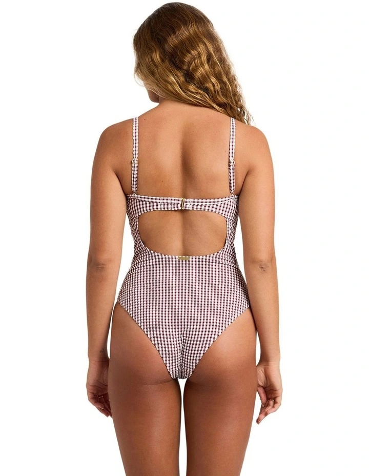 Mini Wave Check One Piece Swimsuit in Multi image 2