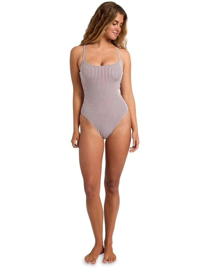 Mini Wave Check One Piece Swimsuit in Multi image 5