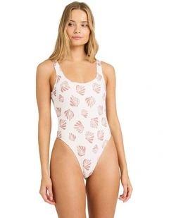 Sandy Shells Square Tanker One Piece Swimsuit
