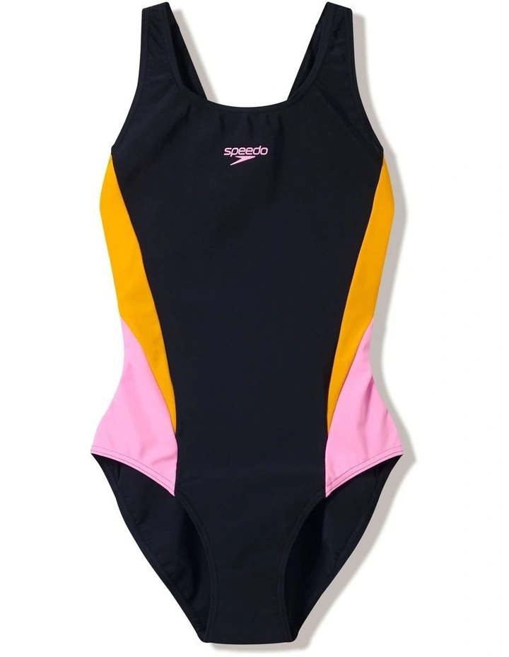 Womens Colourblock Splice 2.0 One Piece in Black/Pink image 4