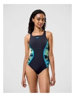 Womens Hyperboom Splice Muscleback One Piece in Black/Green