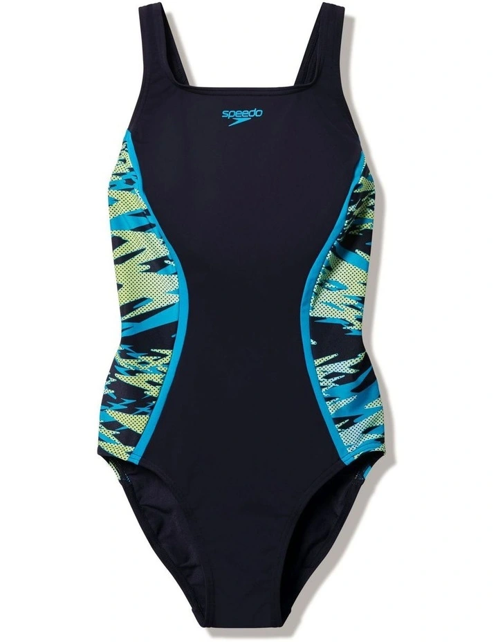 Womens Hyperboom Splice Muscleback One Piece in Black/Green image 4