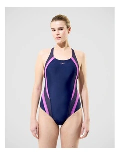 Womens Quantum Rib Splice One Piece in Navy