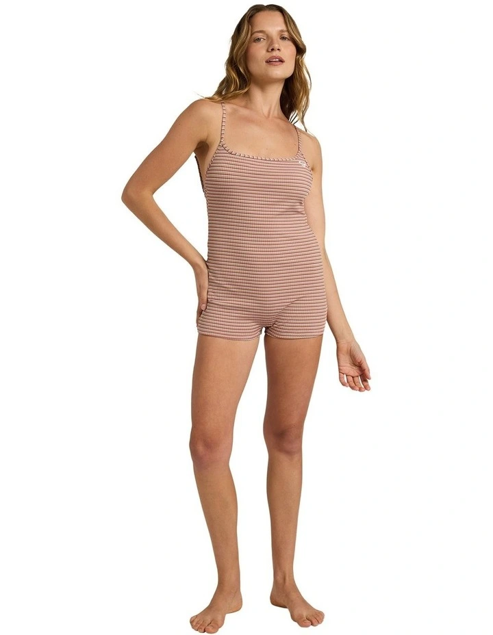 Boyleg One Piece Swimsuit in Chutney Wild Sunset Stripe image 5