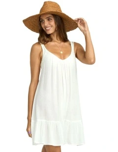 Beach Vibes Cover-up Mini Dress in White