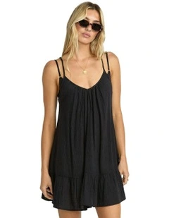 Beach Vibes Cover-up Mini Dress in Black