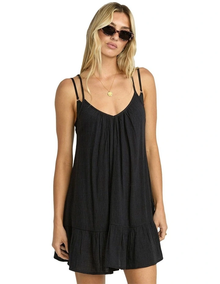 Beach Vibes Cover-up Mini Dress in Black image 1