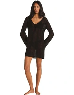 Odette Mini Kaftan in Black