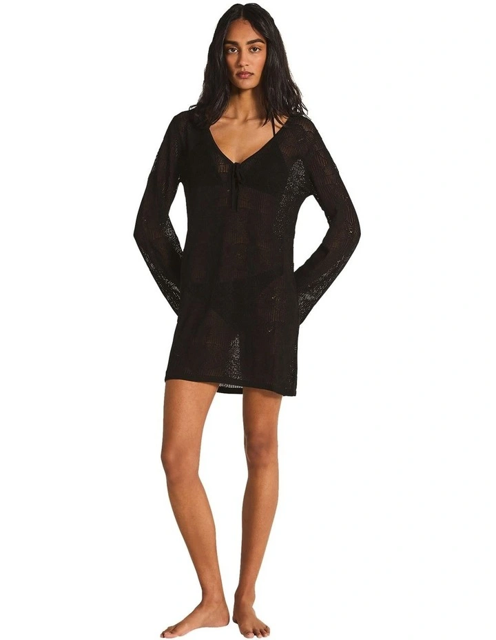 Odette Mini Kaftan in Black image 1