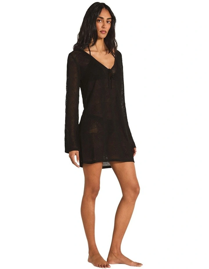 Odette Mini Kaftan in Black image 3