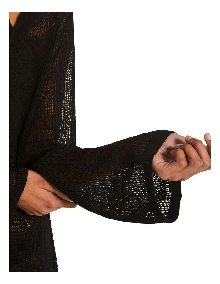 Odette Mini Kaftan in Black image 5