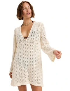 Dream Coastline Cover Up Dress in Cream