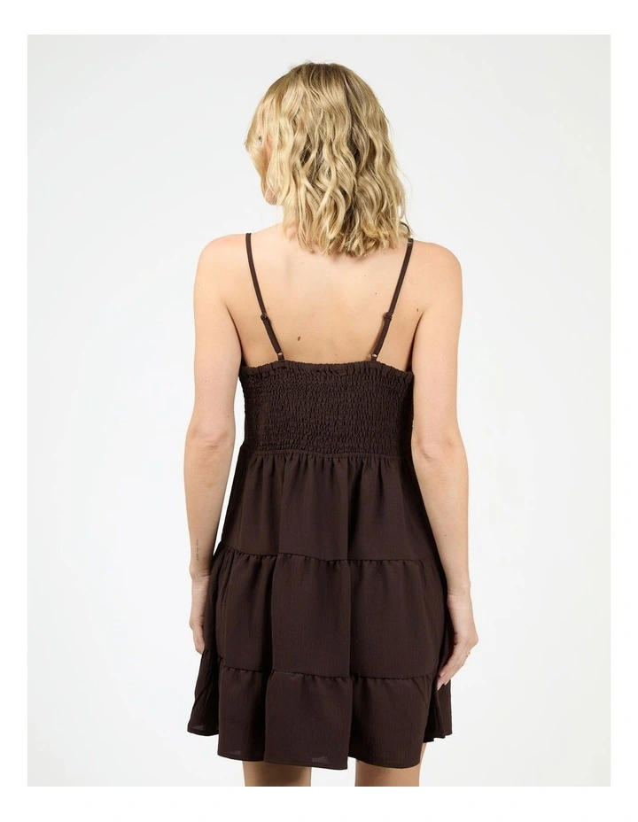 Cabana Mini Dress in Brown image 2