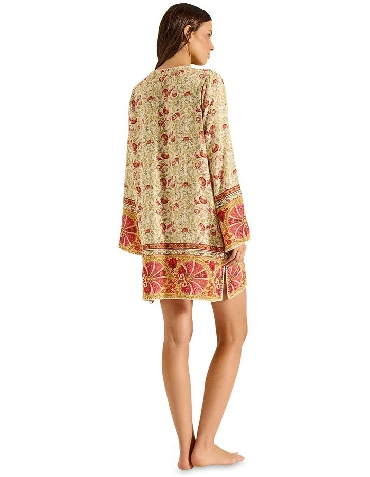 Rosselini Natasha Mini Kaftan in Red image 2