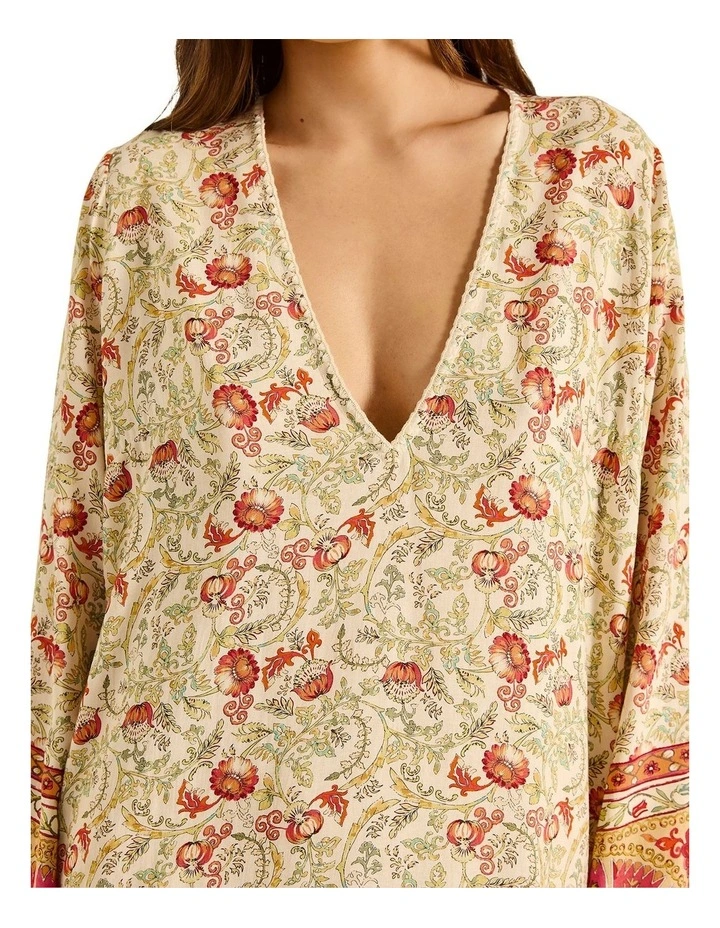 Rosselini Natasha Mini Kaftan in Red image 4