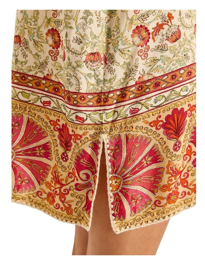 Rosselini Natasha Mini Kaftan in Red image 6