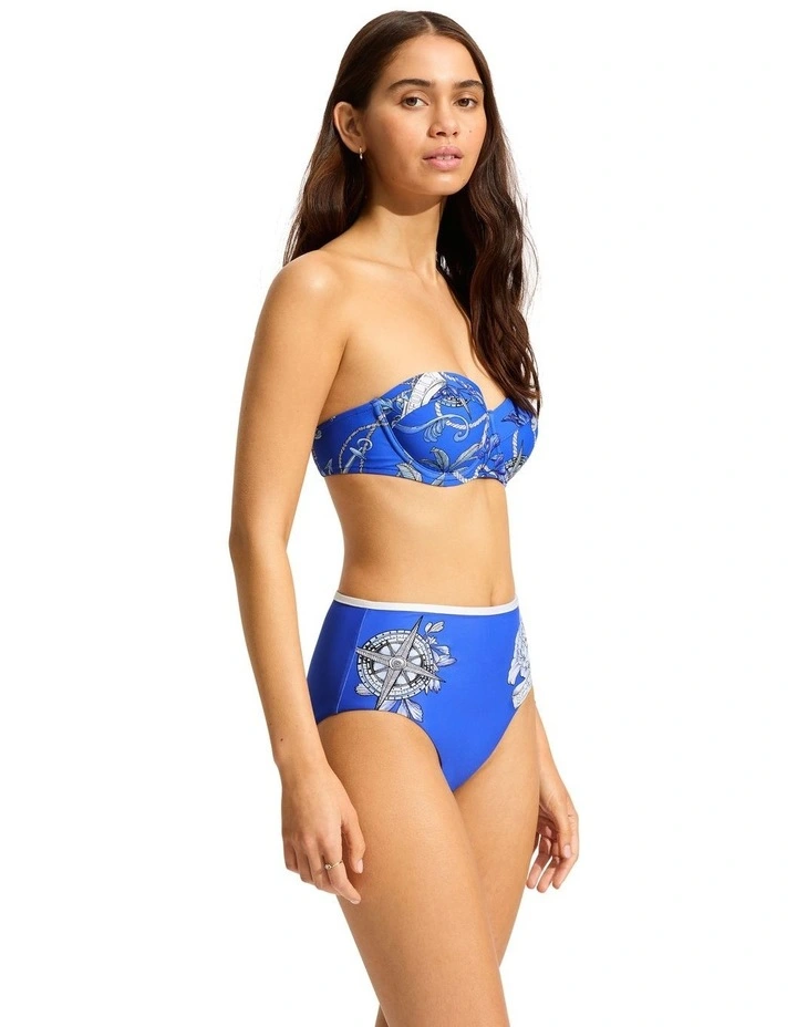 Ahoy Bustier Bikini Top in Azure image 2