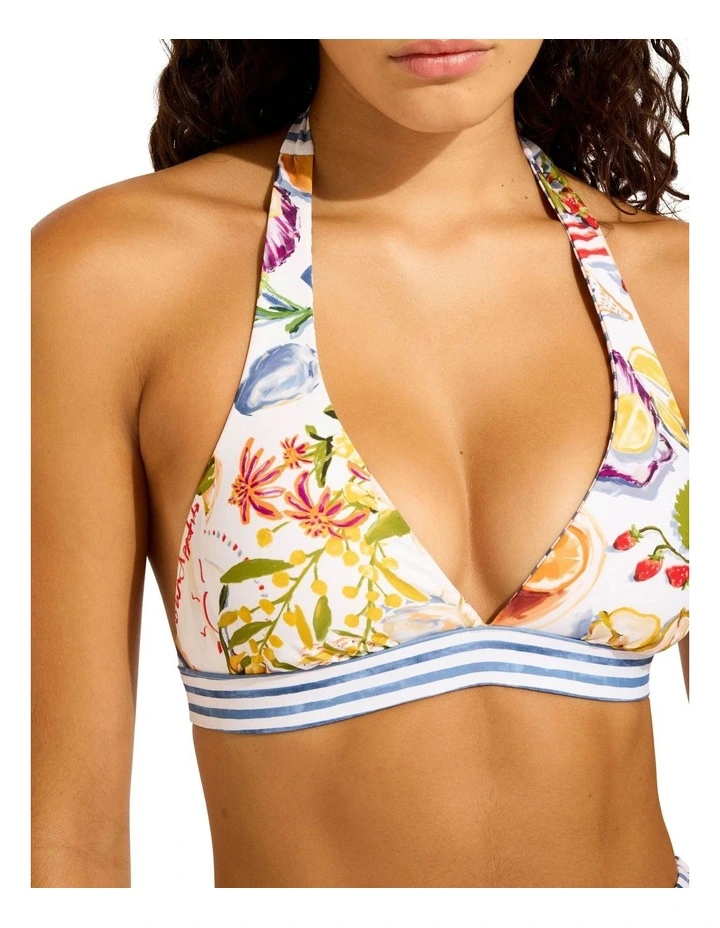 Riviera Coast Reversible Multi Fit Longline Triangle Top in White image 4