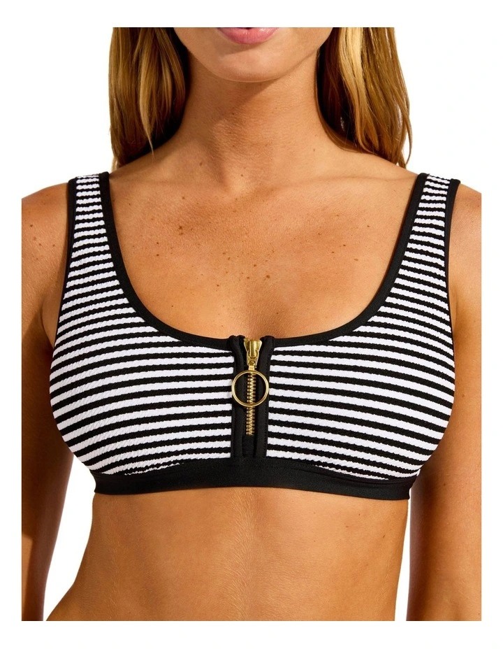 Clubhouse Zip Front Tank Top in White image 4