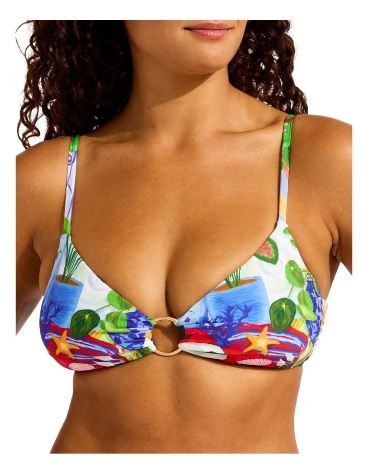 La Boca Ring Front Bralette in Multi image 4