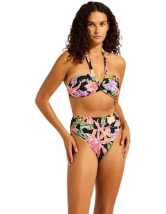 Hothouse Flowers Halter Bandeau in Black