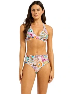 Beach Boheme Multi Fit Longline Tri Top in Parfait Pink