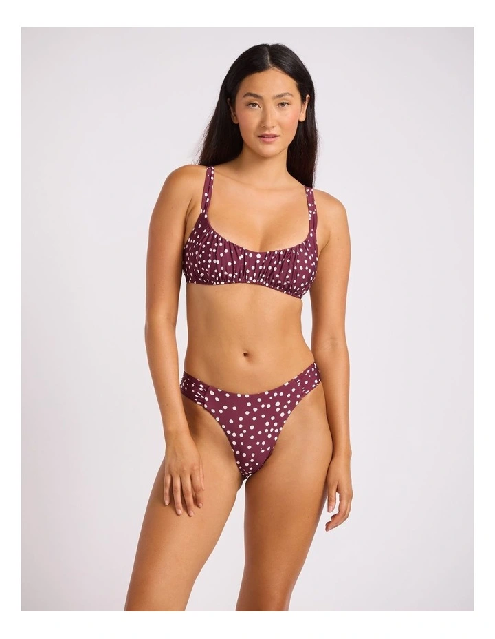 Dolce Dot Ruched Bralette - Dark Burgundy image 1