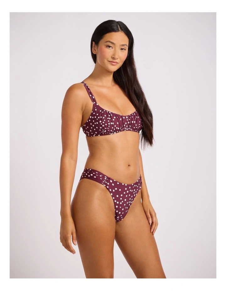 Dolce Dot Ruched Bralette - Dark Burgundy image 2