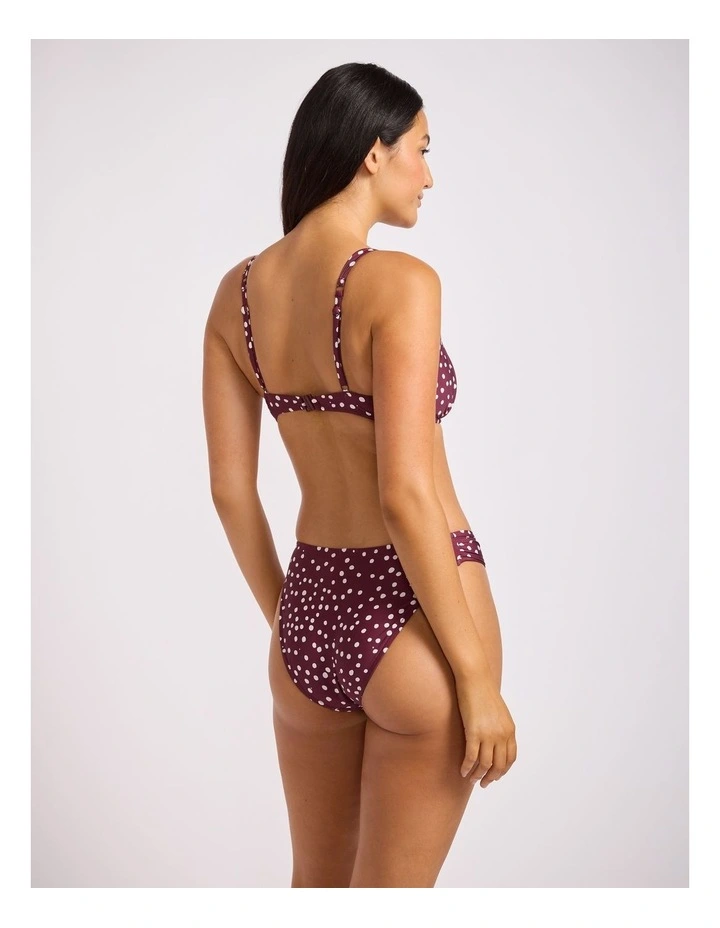 Dolce Dot Ruched Bralette - Dark Burgundy image 3
