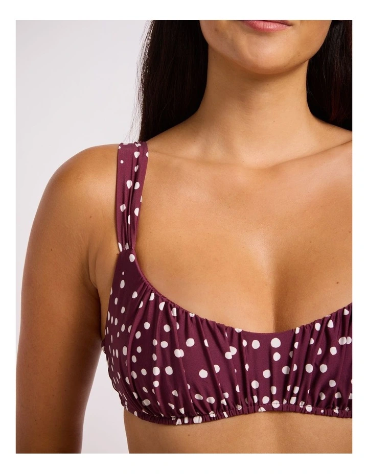 Dolce Dot Ruched Bralette - Dark Burgundy image 4