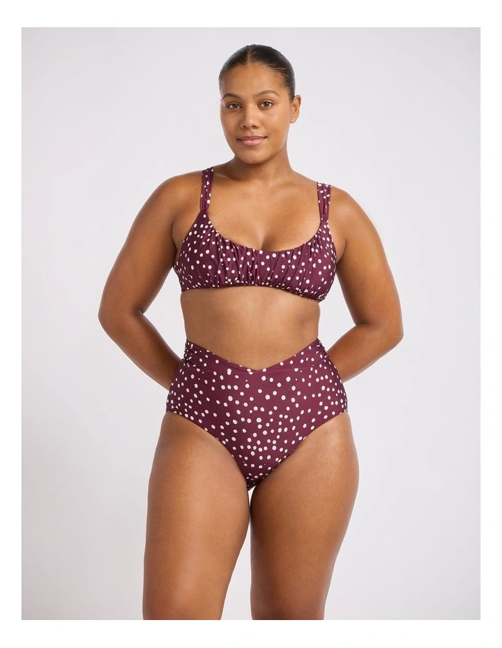 Dolce Dot Ruched Bralette - Dark Burgundy image 5