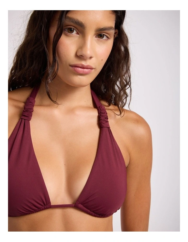 Collective Multi Fit Longline Triangle Bikini Top - Dark Bugundy image 4