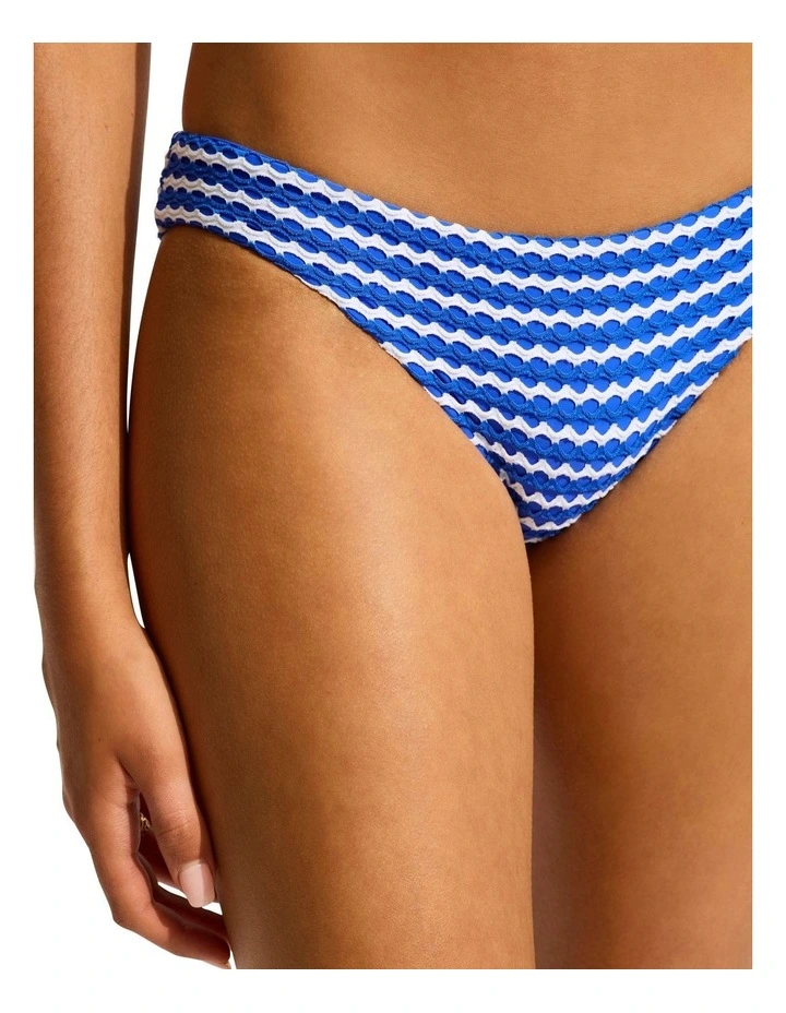 Mesh Effect Hipster Bikini Bottom in Azure image 4