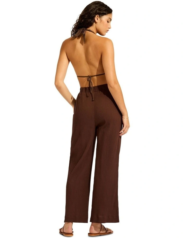 Beach Edit Crinkle Pant in Brown image 2