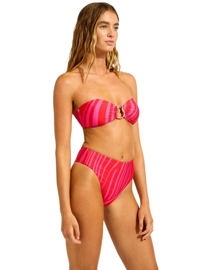 High Rise Bikini Bottom in Flame image 3
