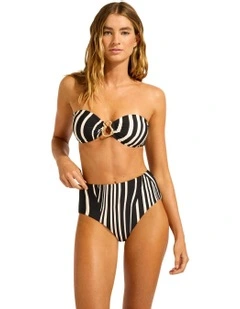 High Rise Bikini Bottom in Black