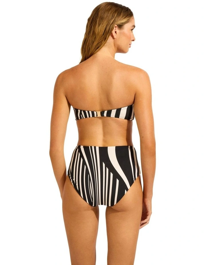 High Rise Bikini Bottom in Black image 2