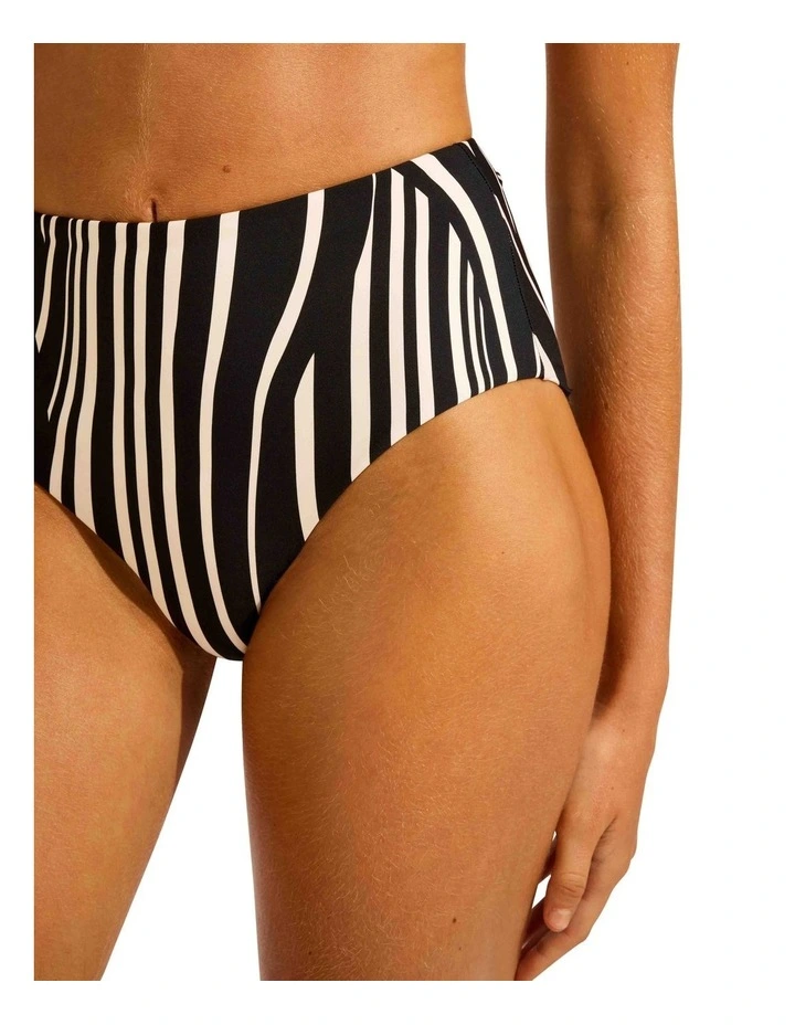 High Rise Bikini Bottom in Black image 4