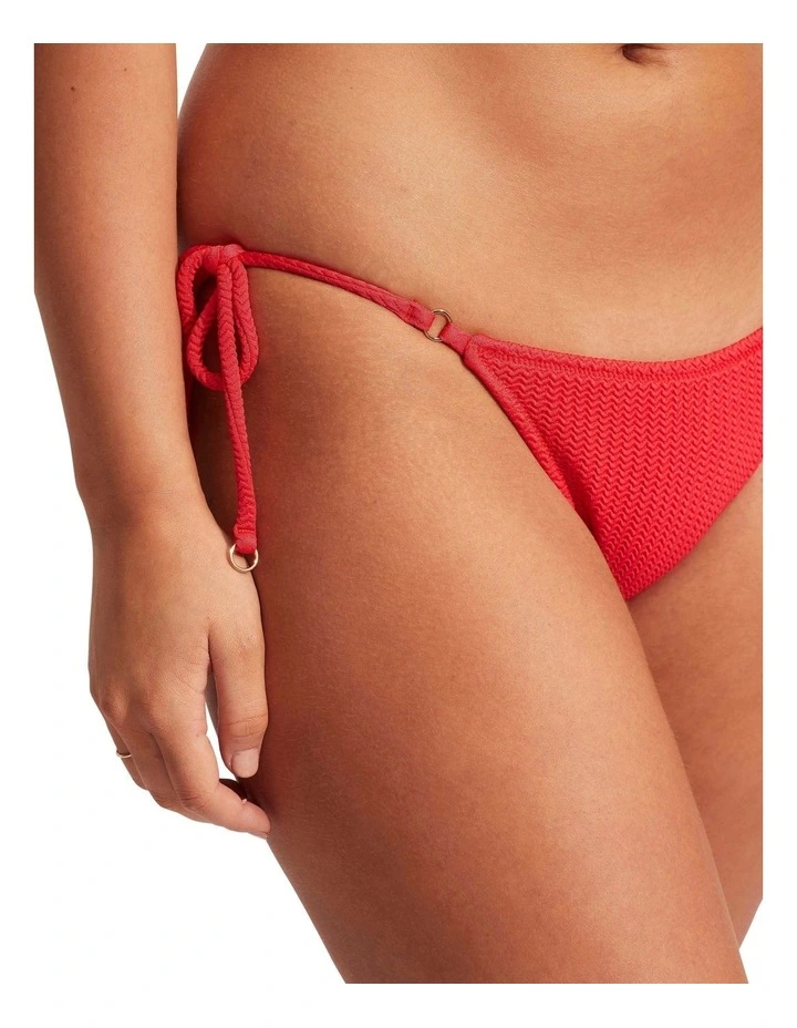 Tie Side Rio Pant in Red image 3