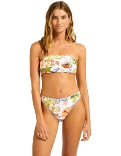 Riviera Coast High Leg Bikini Bottom in White
