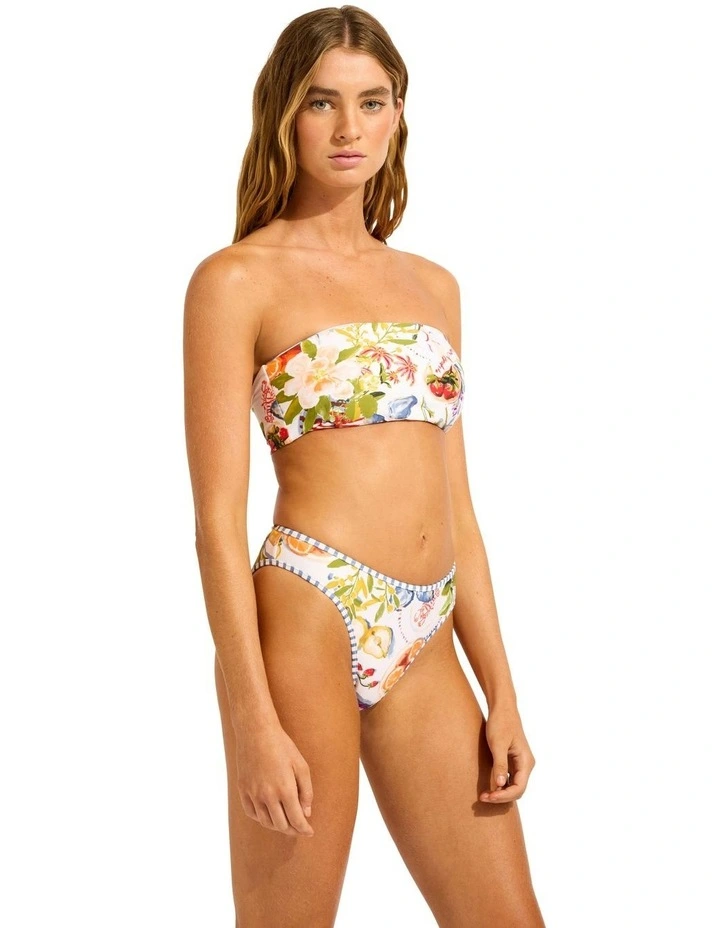 Riviera Coast High Leg Bikini Bottom in White image 2