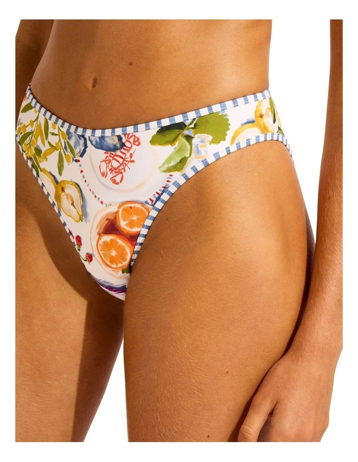 Riviera Coast High Leg Bikini Bottom in White image 4