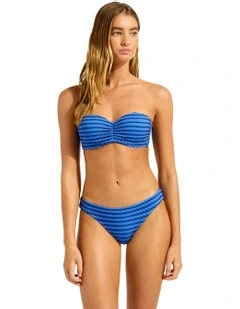 Mesh Effect Hipster Pant in Blue