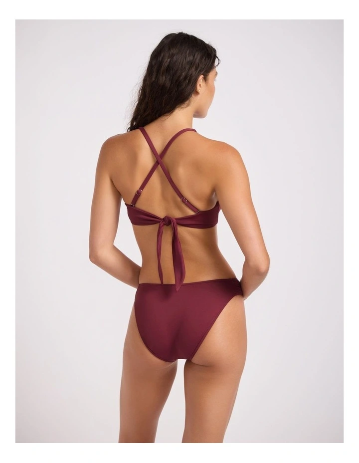 Collective High Leg Ruched Side Pant - Dark Burgundy image 3