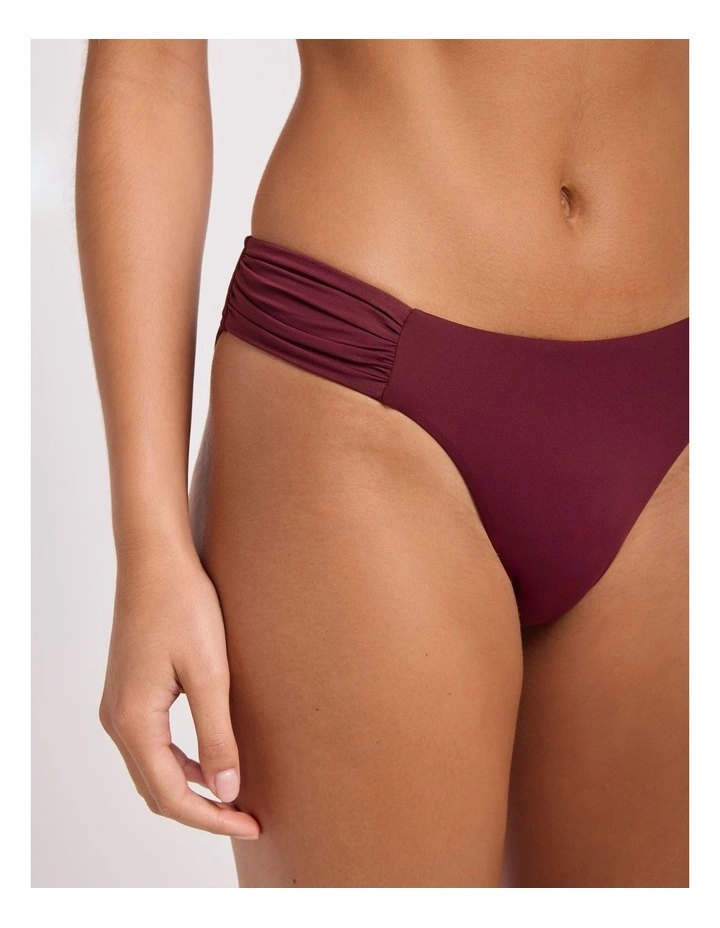 Collective High Leg Ruched Side Pant - Dark Burgundy image 4